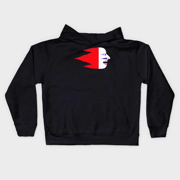 Flying Head - Red Kids Hoodie by patrou